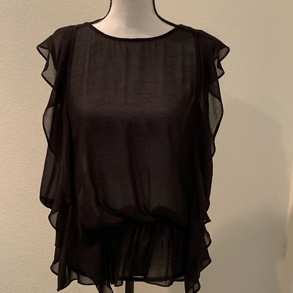 Shear black blouse - Picture 2 of 5